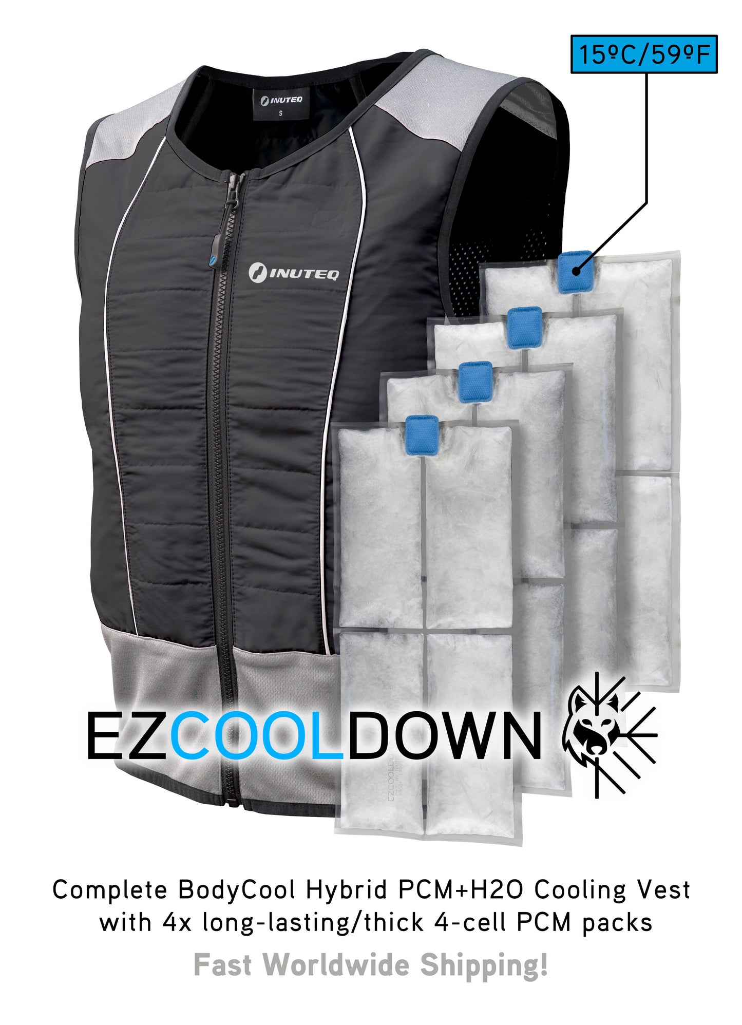 Complete BodyCool Hybrid PCM + H2O Cooling Vest